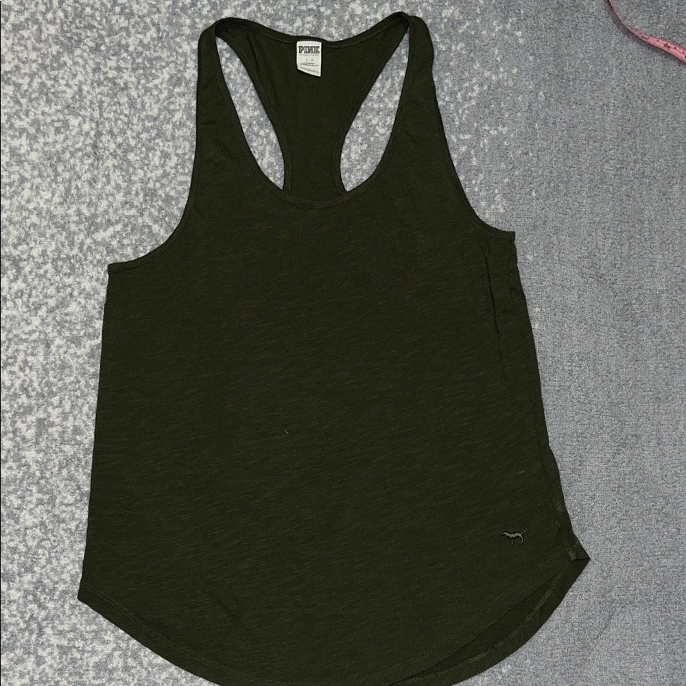 Victoria Secret Pink green Racerback Tank Top